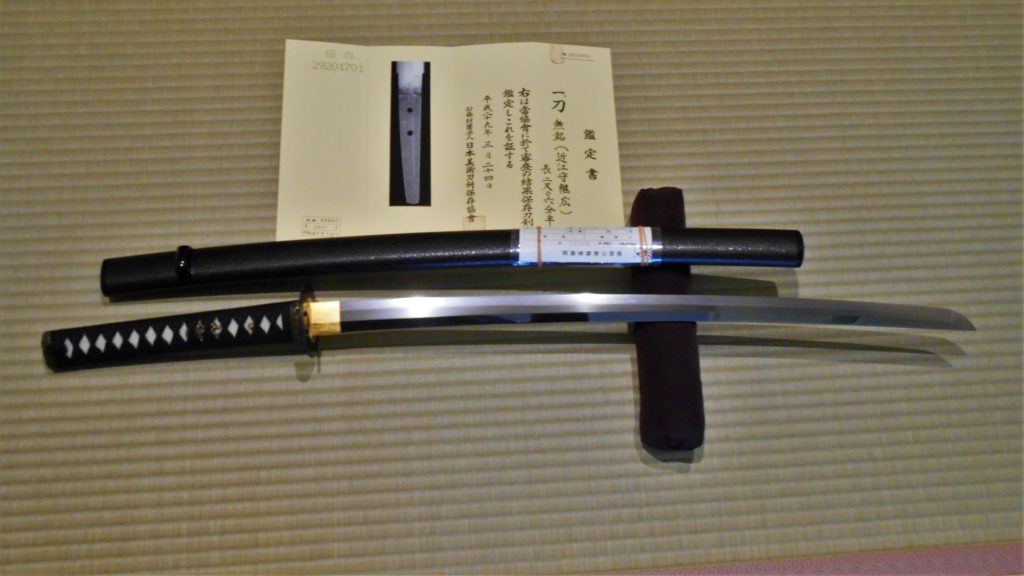 江戸時代に作られた日本刀の画像。