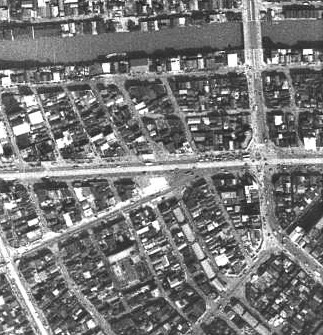 昭和27年撮影空中写真（国土地理院Webサイトより、USA-M288-47【大和橋付近】