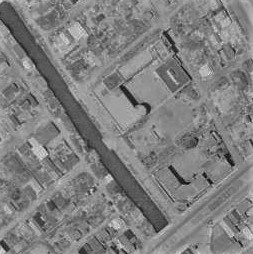 昭和22年撮影航空写真（国土地理院Webサイトより、USA-M377-68(1947・7・24)）【久松小学校付近】の画像