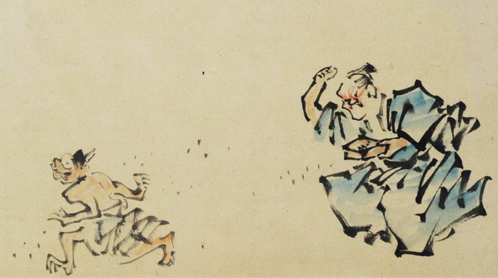 「節分図」（『巣兆俳諧絵巻』建部巣兆、文化10年（1813））の画像。