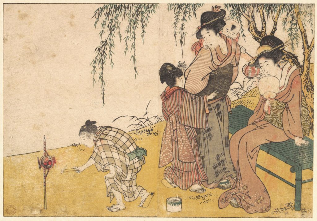 「（立花火）」（喜多川歌麿1801、メトロポリタン美術館）の画像。