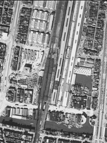 総武線建設中の秋葉原駅空中写真（M-2-3ハⅡ）の画像。