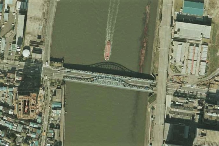 昭和54年撮影空中写真（国土地理院Webサイトより、CKT794-C8B-11）〔部分〕の画像。