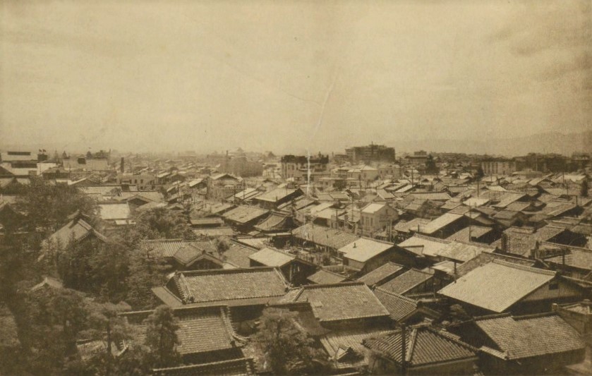 「昭和初めの京都市街」（『京都』京都市編（京都市、1929）国立国会図書館デジタルコレクション）の画像。