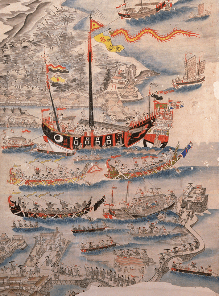琉球の進貢船（Wikipediaより20210901ダウンロード）の画像。