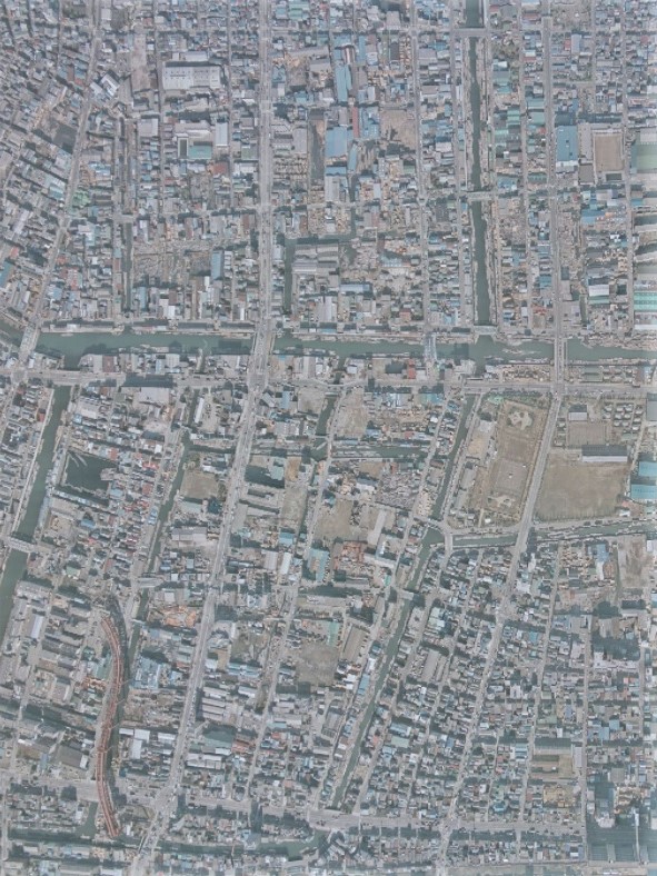木場、昭和50年撮影空中写真（国土地理院Webサイトより、CKT7415-C29A-50〔部分〕）の画像。