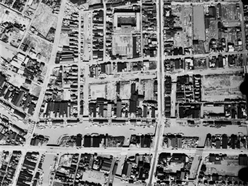 深川三好町付近、昭和17年撮影空中写真（国土地理院Webサイトより、C29C-C1-31〔部分〕）の画像。