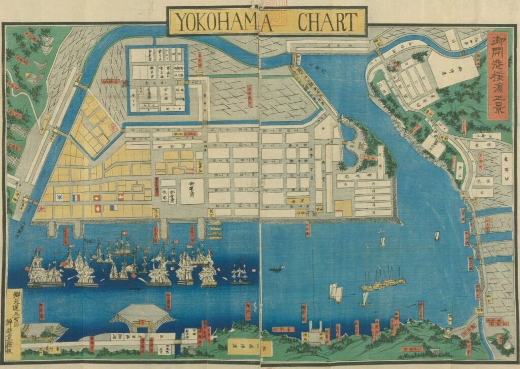 『御開港横浜正景』（錦港堂、19世紀 国立国会図書館デジタルコレクション ）の画像。